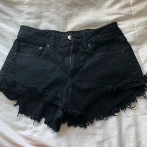 black american eagle denim shorts
